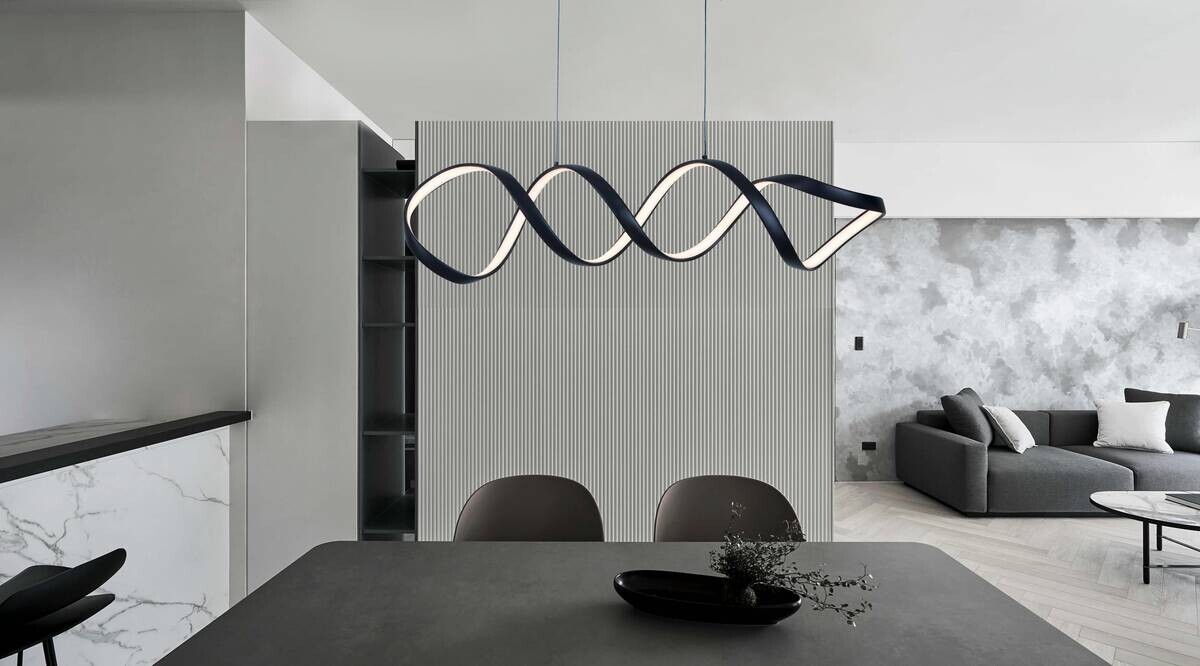 POCOline LED-Pendelleuchte Malte mattschwarz Metall B/H/L: ca. 18x120x107 cm