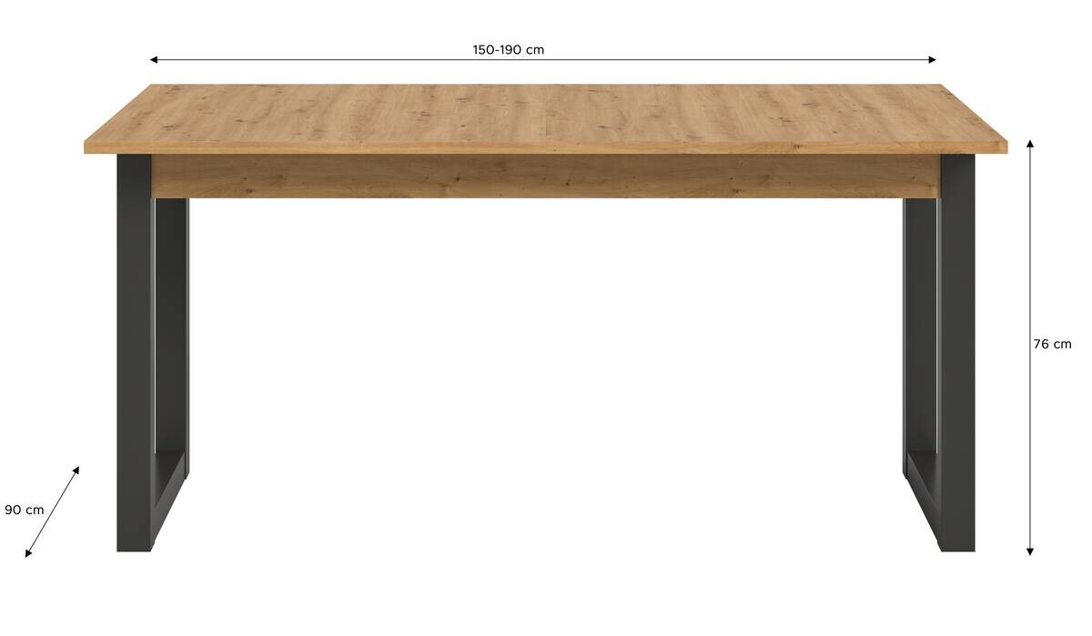 Esstisch Seattle Eiche Artisan Nachbildung B/H/T: ca. 150x76x90 cm