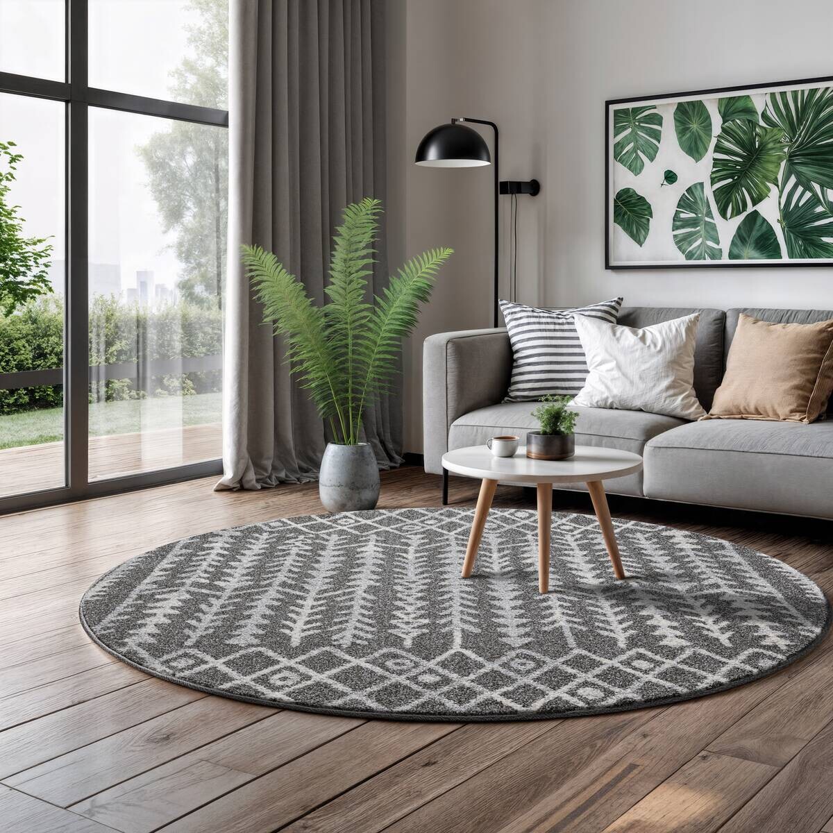 Sanat Teppich anthrazit B/L: ca. 150x150 cm