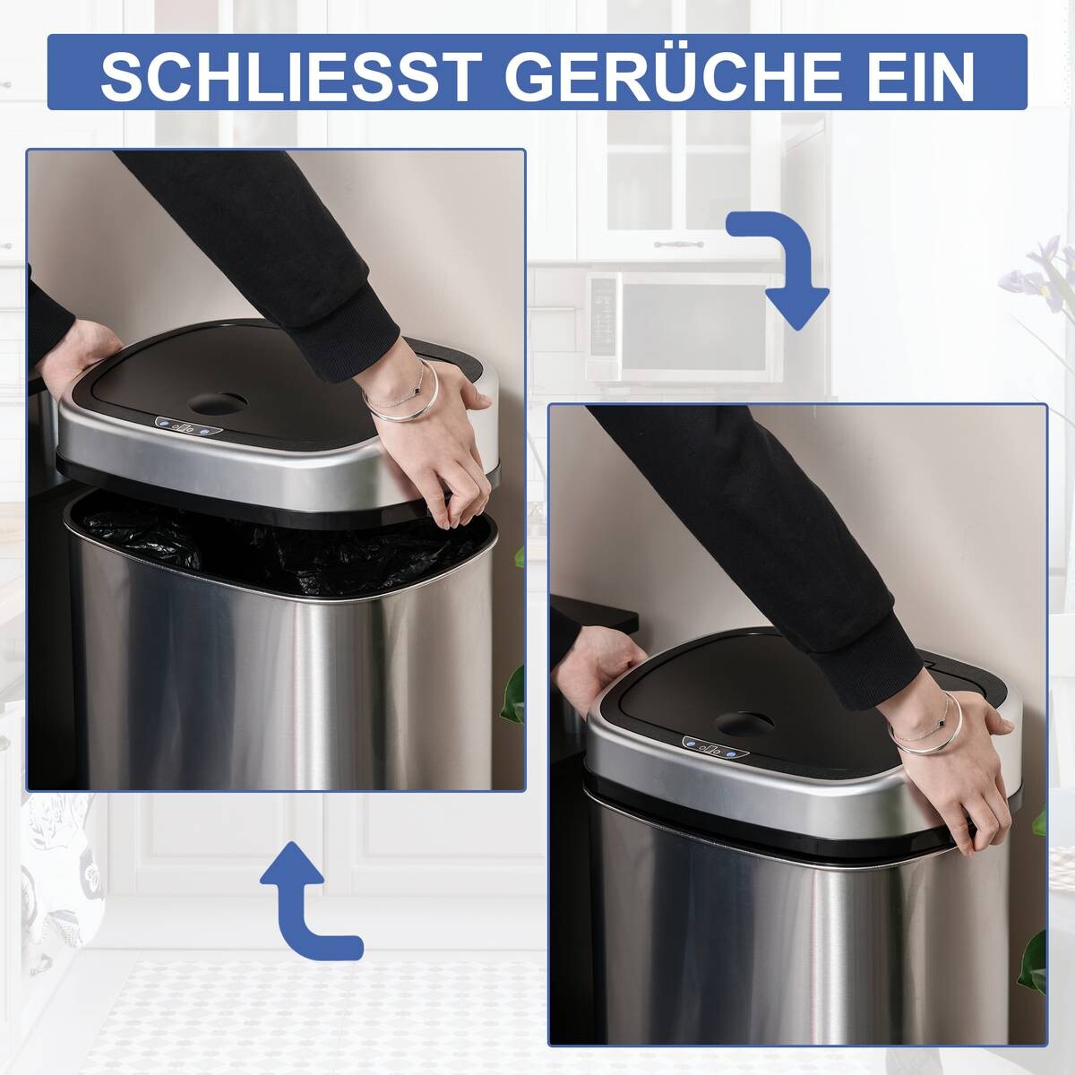 HOMCOM Abfalleimer silber B/H/L: ca. 28,9x68x40,9 cm