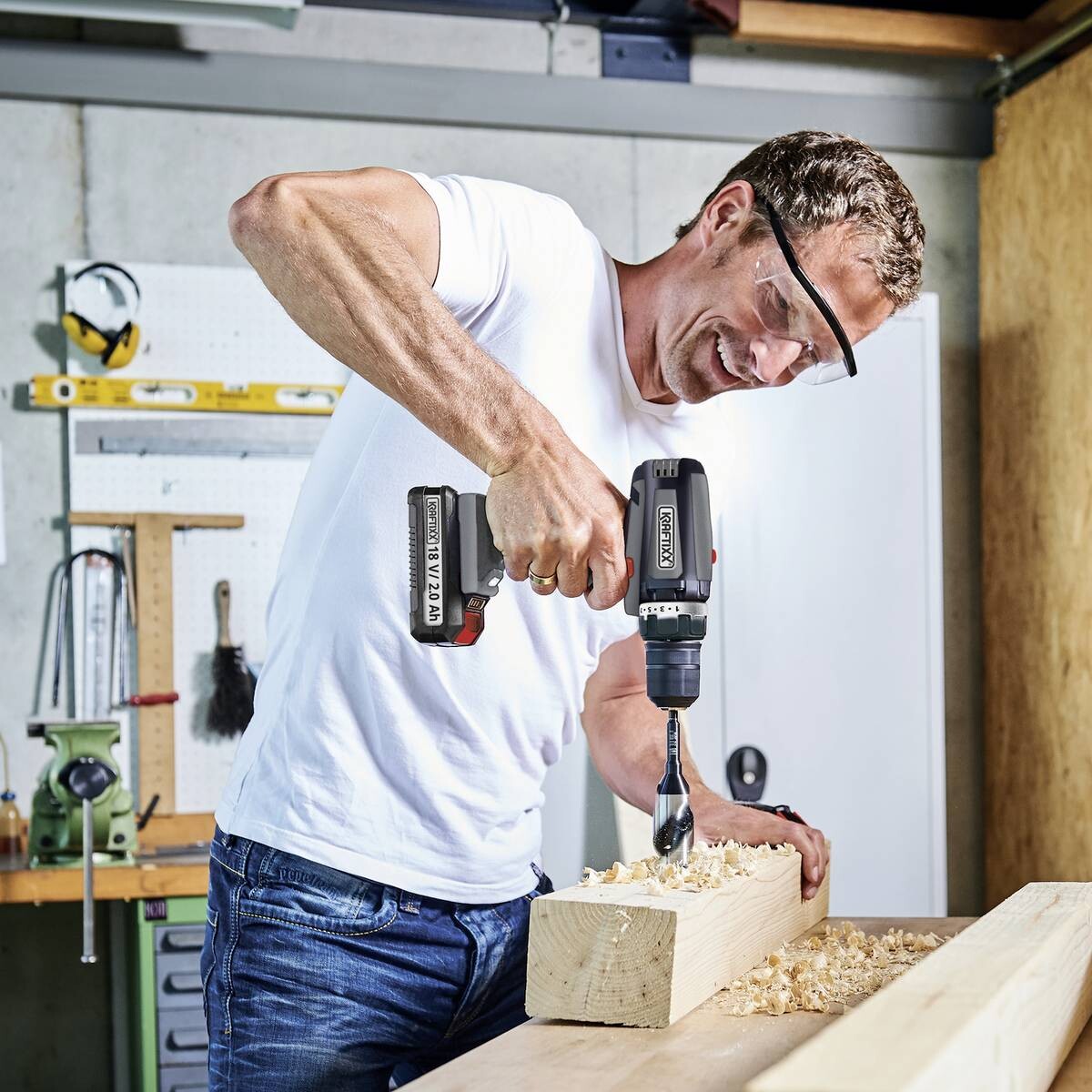 Kraftixx Akku-Bohrschrauber KX-AS 18 Li Kit