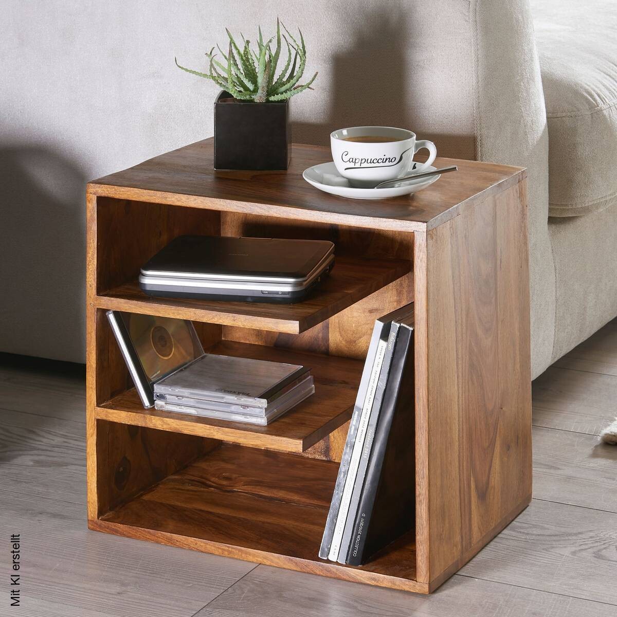 Beistelltisch natur Echtholz B/H/T: ca. 43x43x30 cm