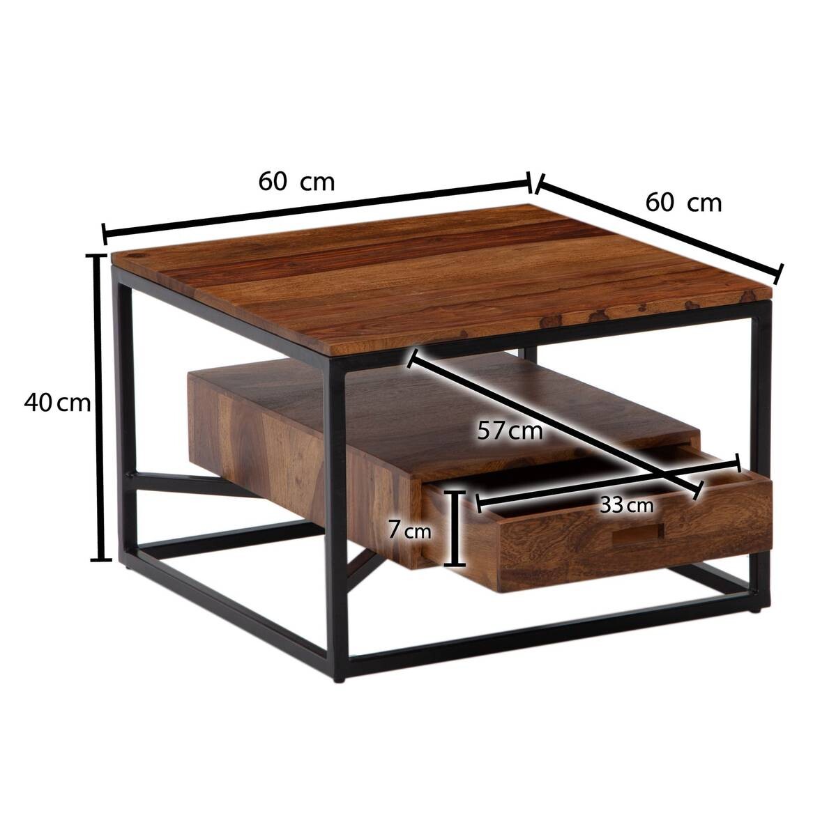 Wohnling Couchtisch B/H/T: ca. 60x40x60 cm