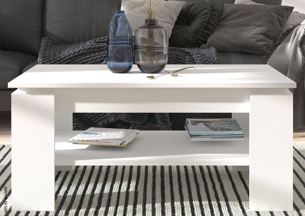 Couchtisch Titan weiß B/H/T: ca. 100x45x60 cm