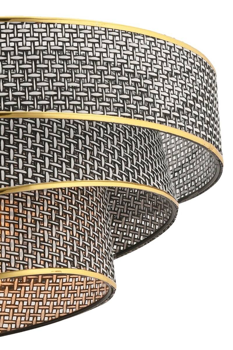 Opviq Pendelleuchte Couper grau gold Baumwolle Metall B/H/L: ca. 40x72x40 cm E27 1 Brennstellen