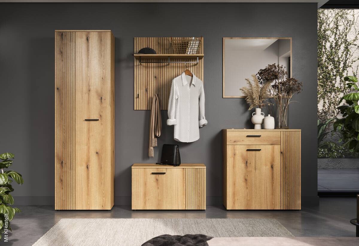Garderobenspiegel Pure Bliss Eiche Evoke Oak Nachbildung B/H/T: ca. 80x70x2 cm