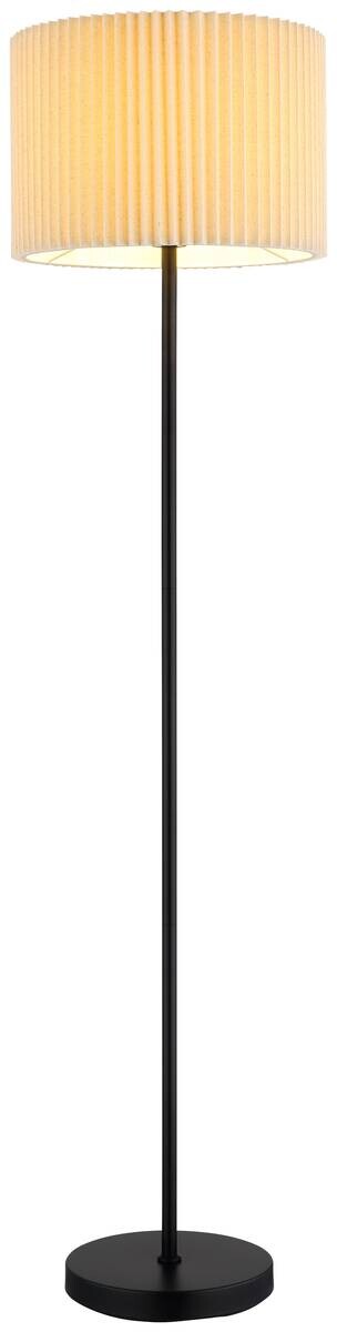GLOBO Stehlampe natur mattschwarz Metall Textil H/D: ca. 152x38 cm E27 1 Brennstellen