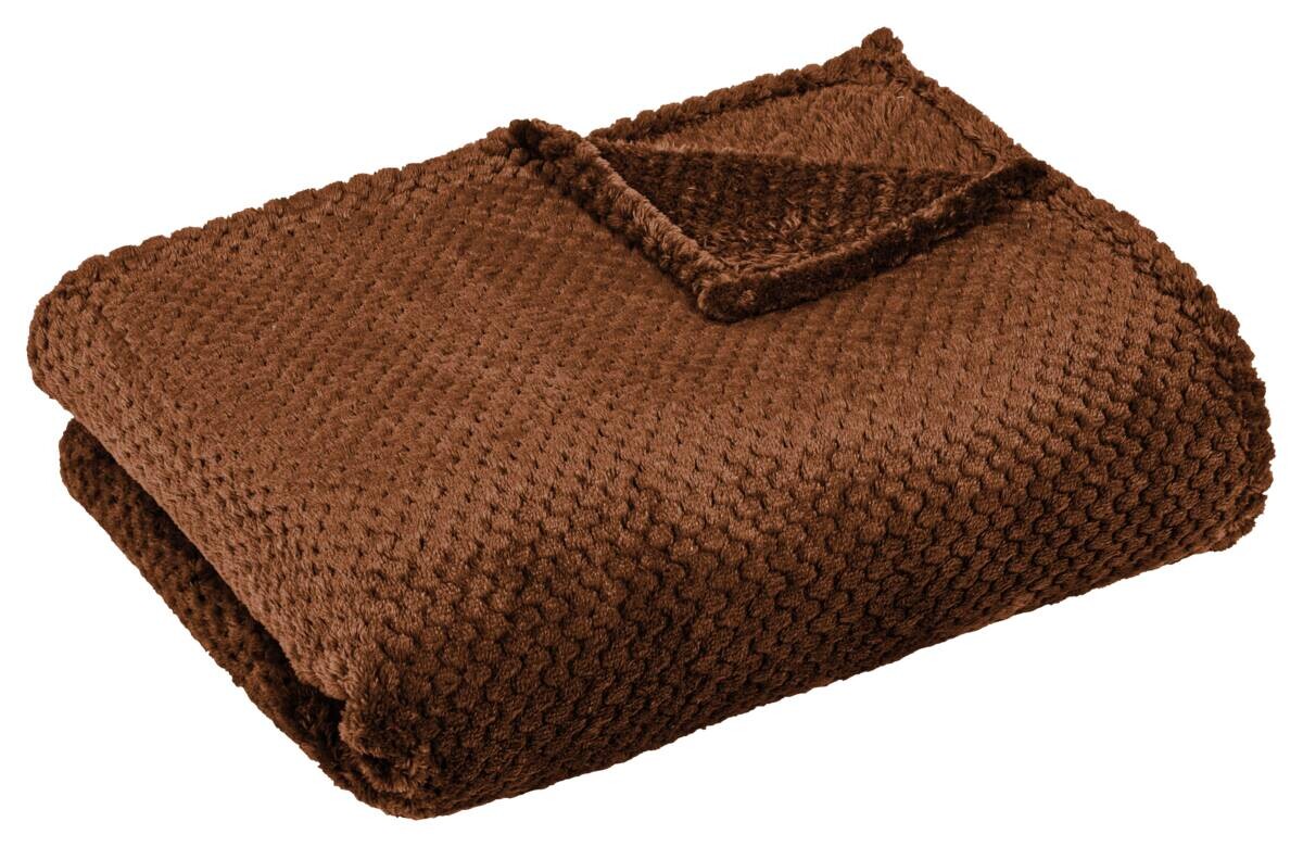 Wohndecke Flanell braun Polyester B/L: ca. 220x240 cm