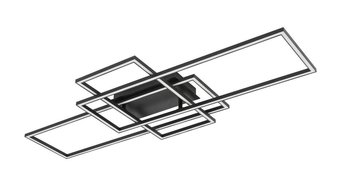 Deckenleuchte schwarz Kunststoff Metall B/H/L: ca. 42x10x103 cm