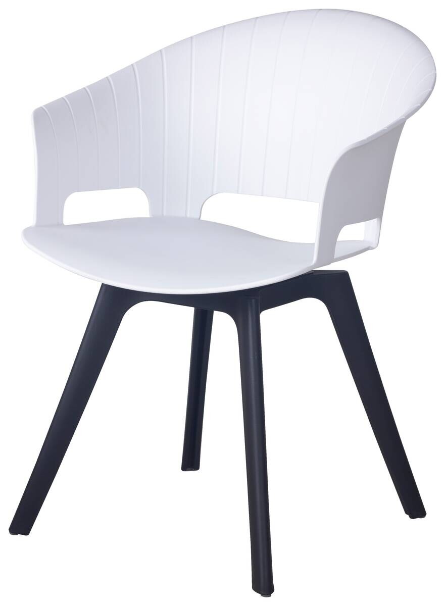 Drehstuhl Eve weiß schwarz Kunststoff B/H/T: ca. 52x82x55 cm