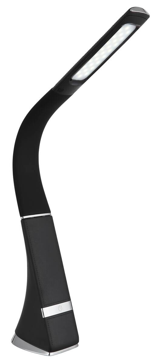 GLOBO Tischleuchte Chrom schwarz Kunststoff B/H/L: ca. 7,5x26,5x15 cm