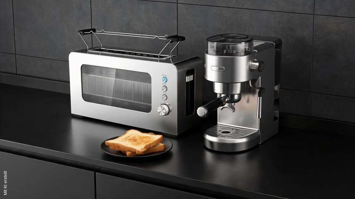 POCOline Toaster silber Edelstahl Kunststoff B/H/L: ca. 14,5x19,2x38,5 cm