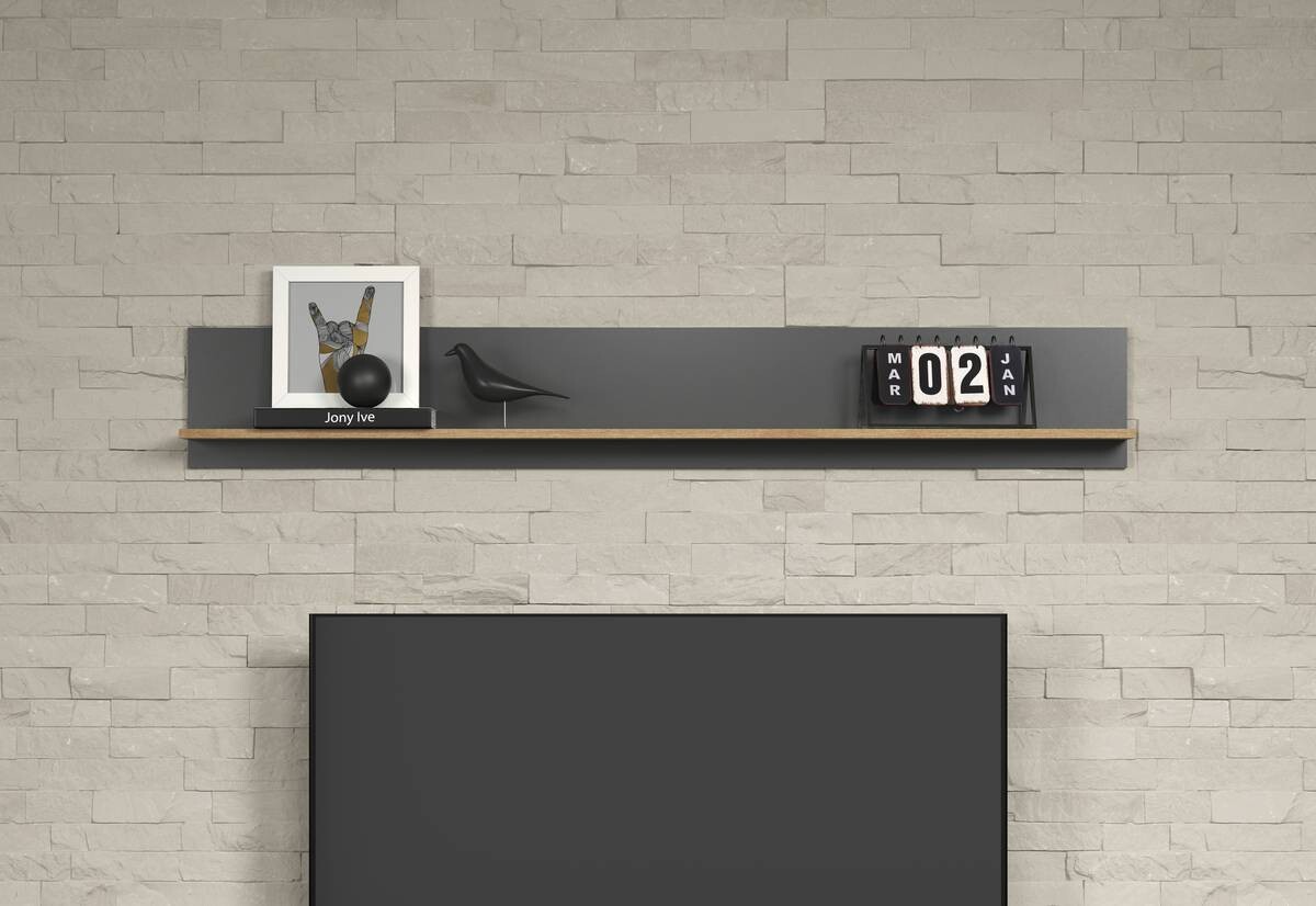 Wandboard Esteban anthrazit Eiche Evoke Coast Nachbildung B/H/T: ca. 167x25x17 cm
