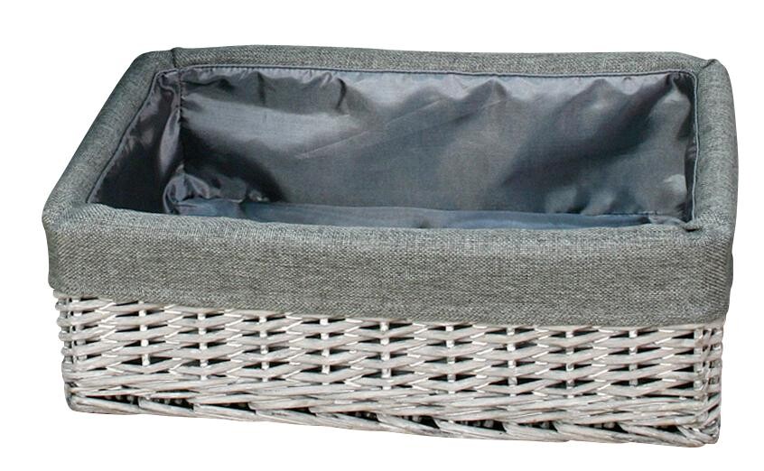 POCOline Aufbewahrungskorb grau Weide B/H/L: ca. 34x16x48 cm