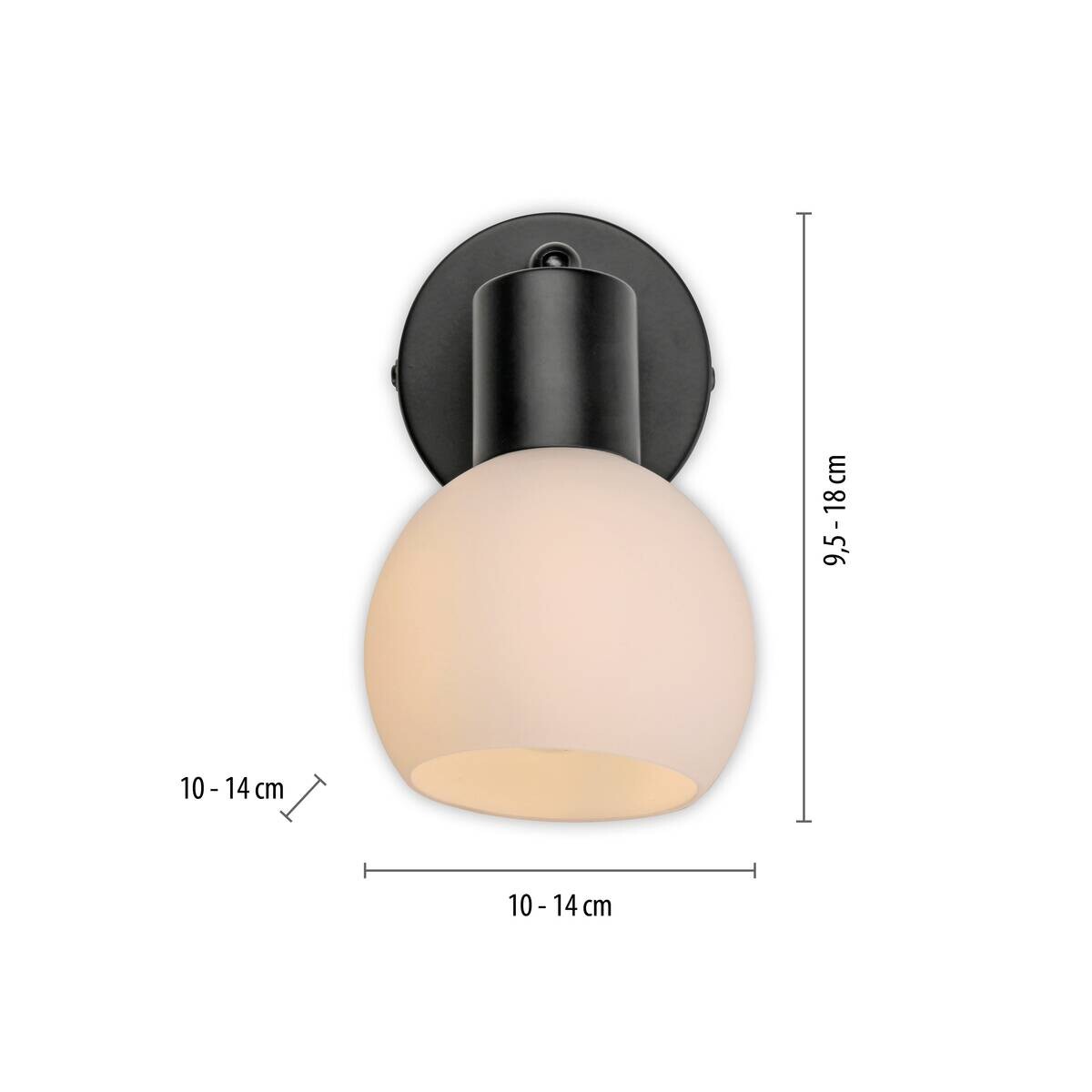 Just Light Spot 1flg. schwarz B/H/L: ca. 14x18x14 cm E14 1 Brennstellen