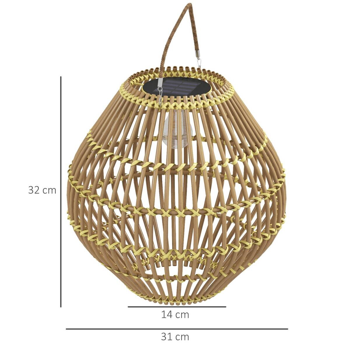 Solarleuchte 867-153V00YL gelb Polyrattan Edelstahl B/H/L: ca. 31x31x32 cm
