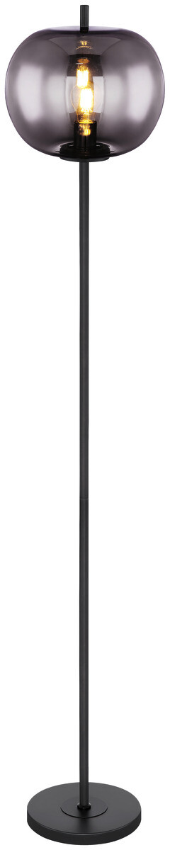 GLOBO Stehlampe Blacky schwarz Metall Glas H/D: ca. 160x30 cm E27 1 Brennstellen