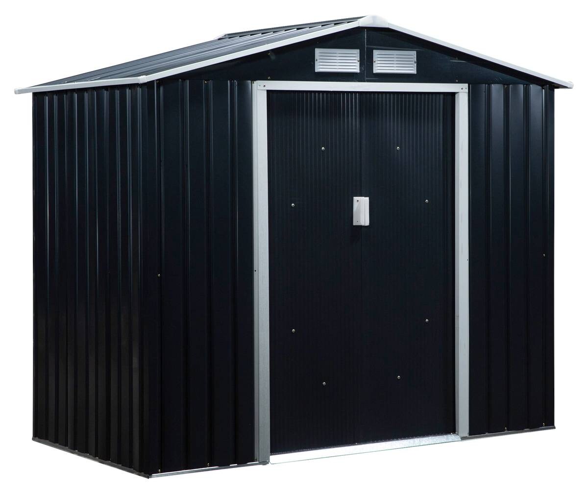 Outsunny Gartenhaus grau B/H/L: ca. 130x185x213 cm