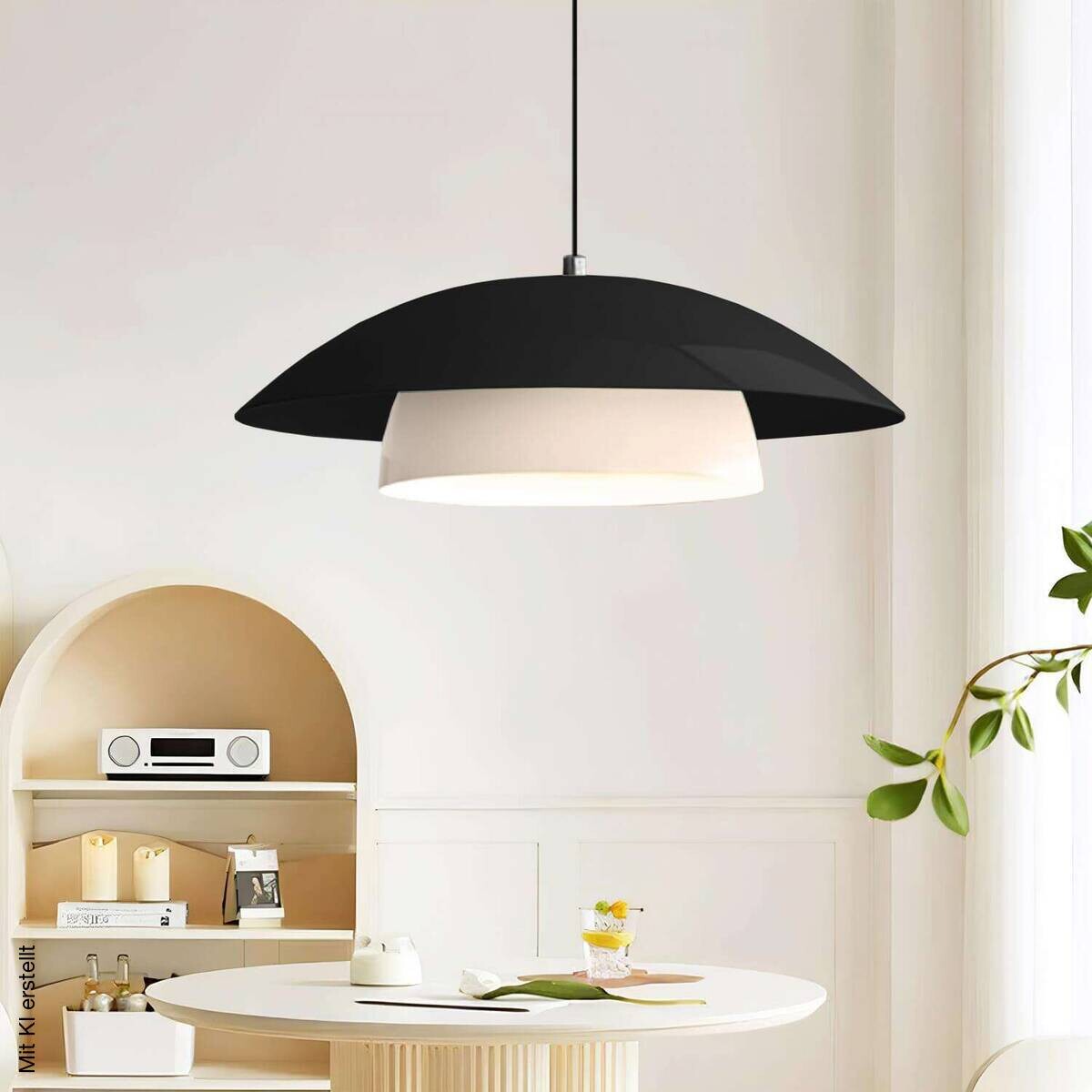 Pendelleuchte schwarz Metall B/H/L/D: ca. 36x100x36x36 cm E27 1 Brennstellen