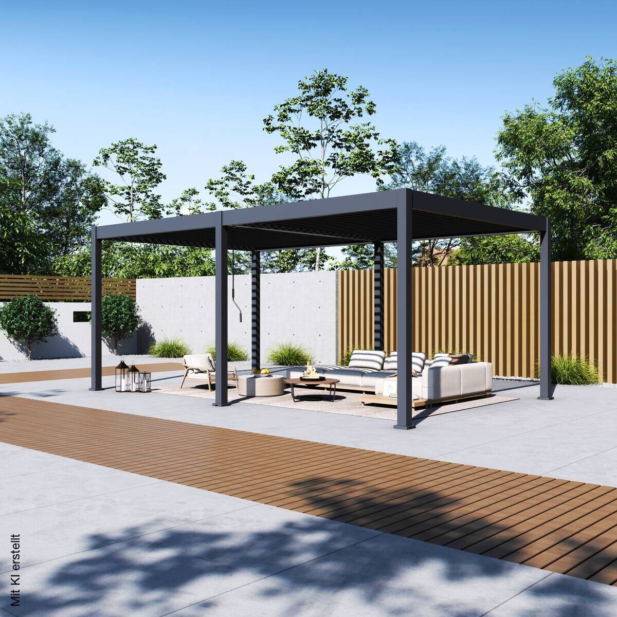 Paragon Outdoor Pergola Grand Tuscan anthrazit Aluminium B/H/L: ca. 599x256x370 cm