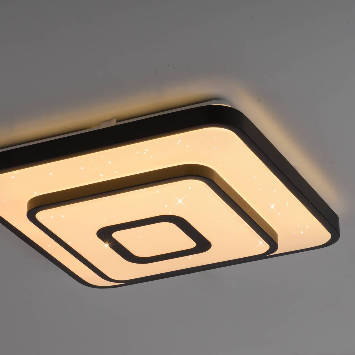 Just Light LED-Deckenleuchte Turanus schwarz B/H/L: ca. 37,5x8,5x37,5 cm