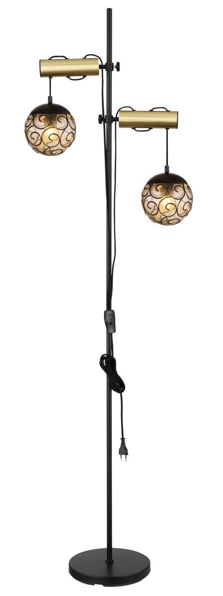 GLOBO Stehleuchte Fitz Rauch Metall Kunststoff B/H/T: ca. 51x168x25 cm E27 2 Brennstellen