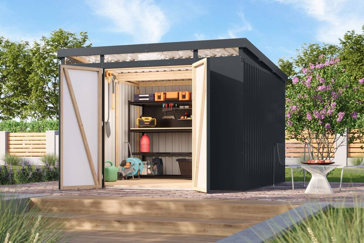 Karibu Gartenhaus IIndra 3,5 anthrazit B/H/T: ca. 289x213x289 cm