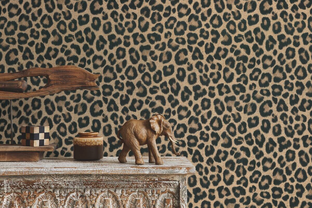 Vliestapete Leopardenmuster beige B/L: ca. 53x1005 cm
