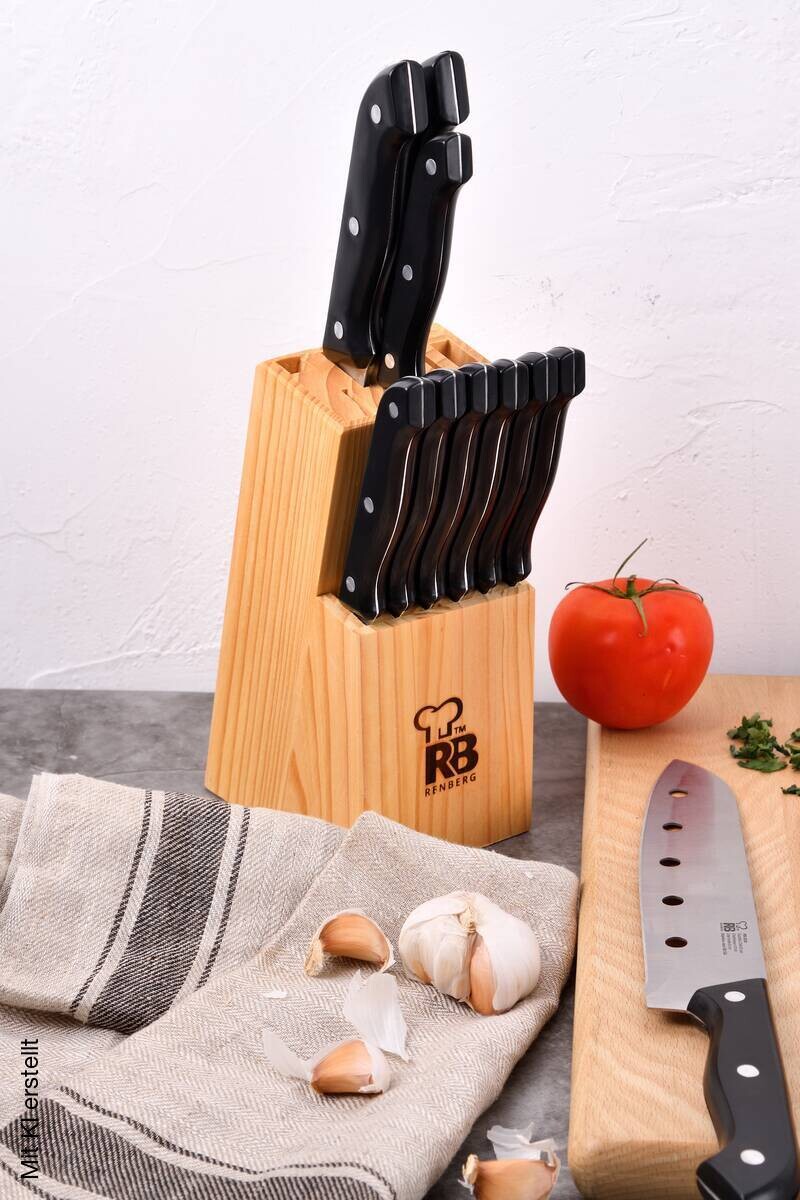 RENBERG Messerset TENESSY silber Holz 15 tlg.