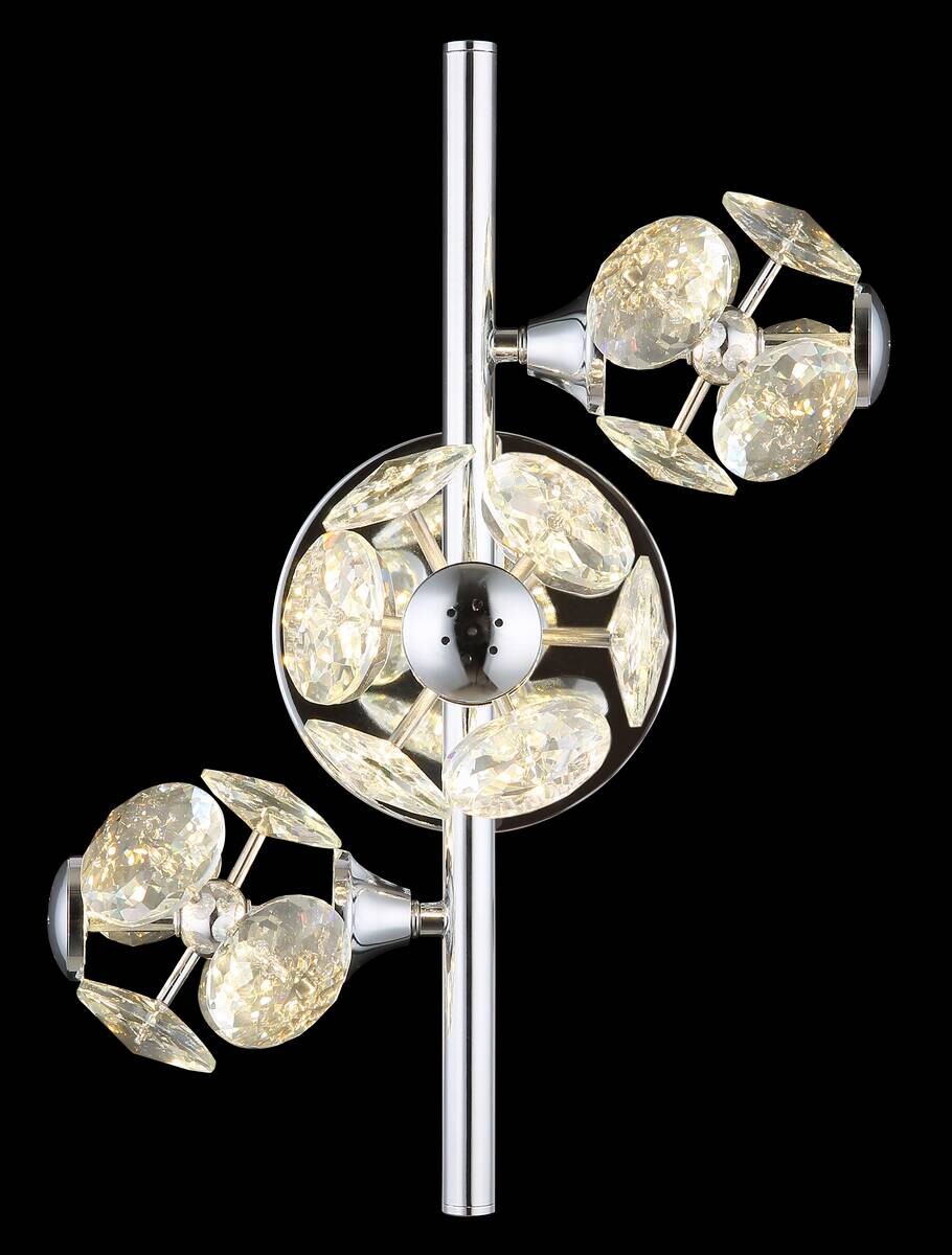 GLOBO Wandleuchte klar Chrom Metall Glas B/H: ca. 41x27 cm 1 Brennstellen