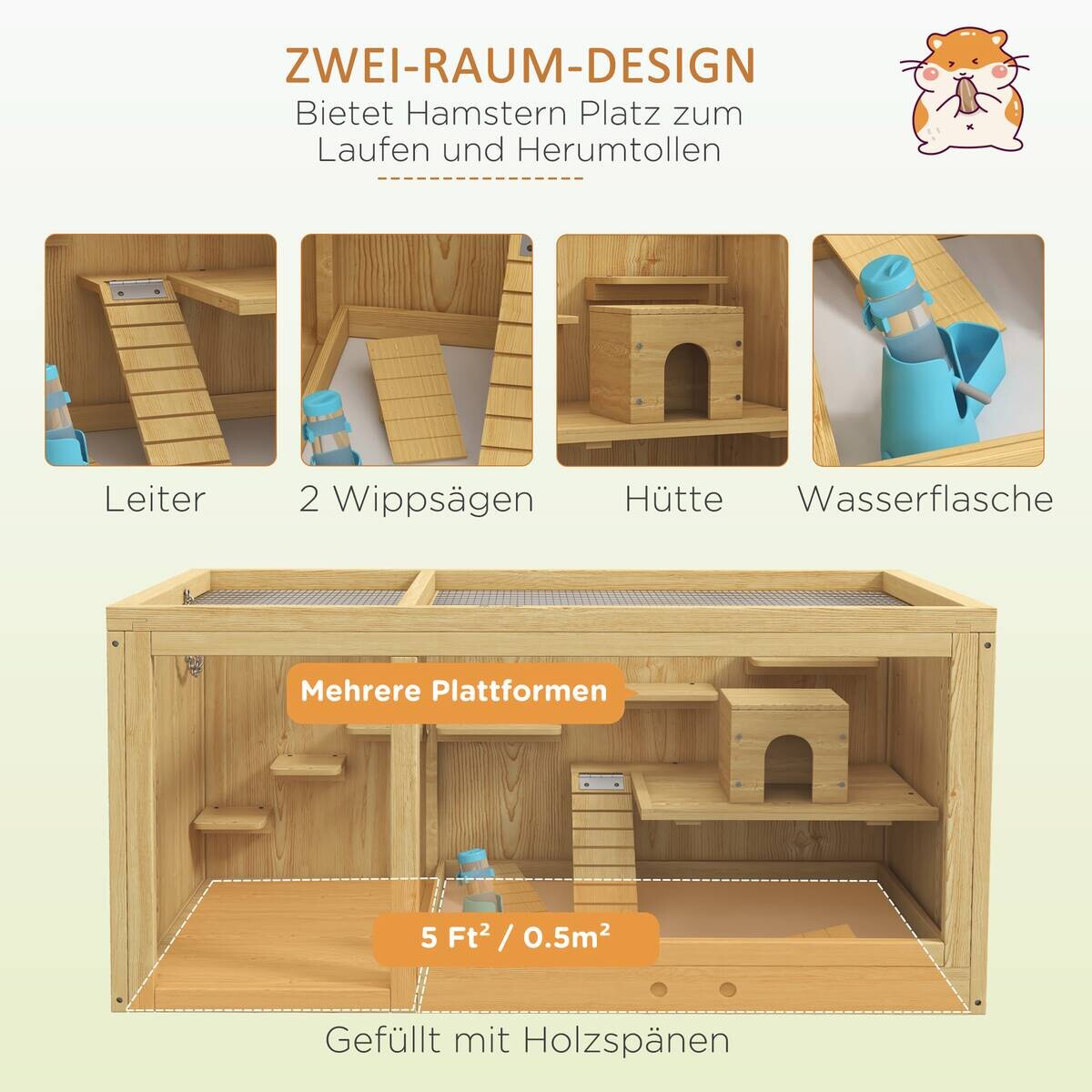 PawHut Tier-Zubehör natur Polypropylen B/H/L: ca. 50x100x50 cm