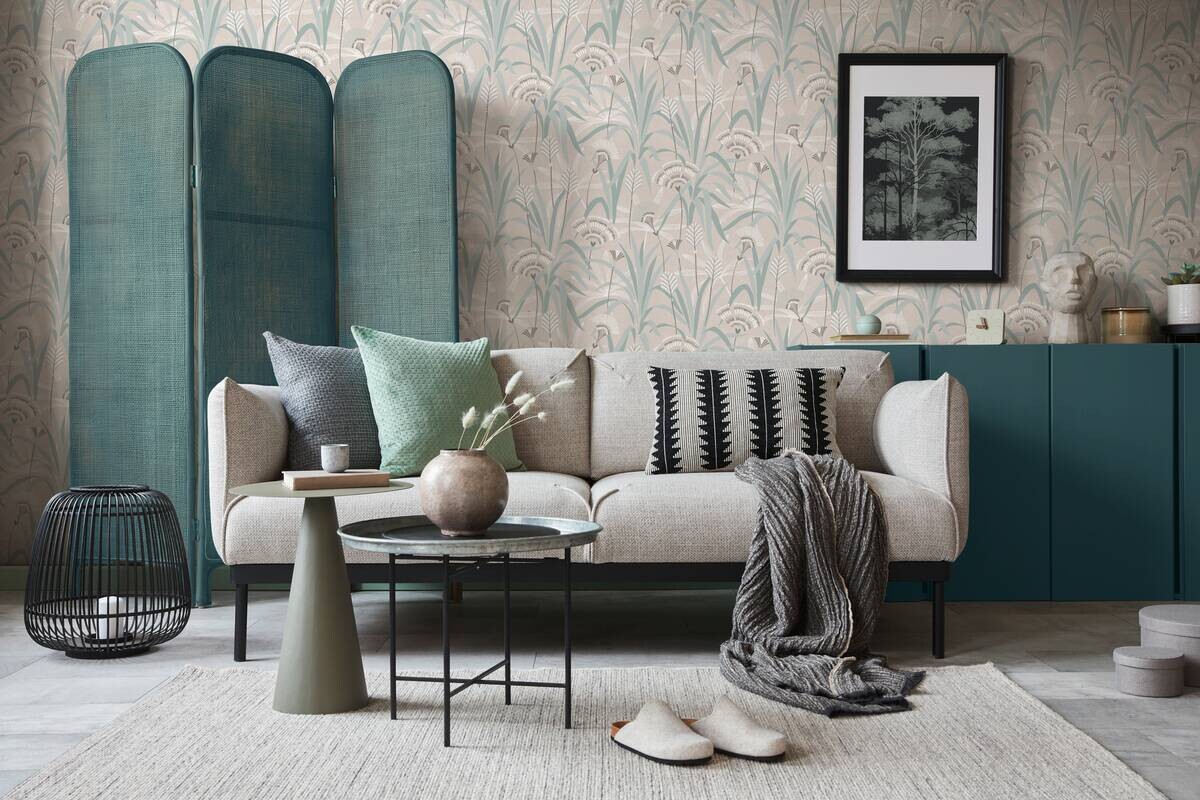 A.S.Creation Vliestapete grau grün blau B/H/D: ca. 53x1005x9,2 cm