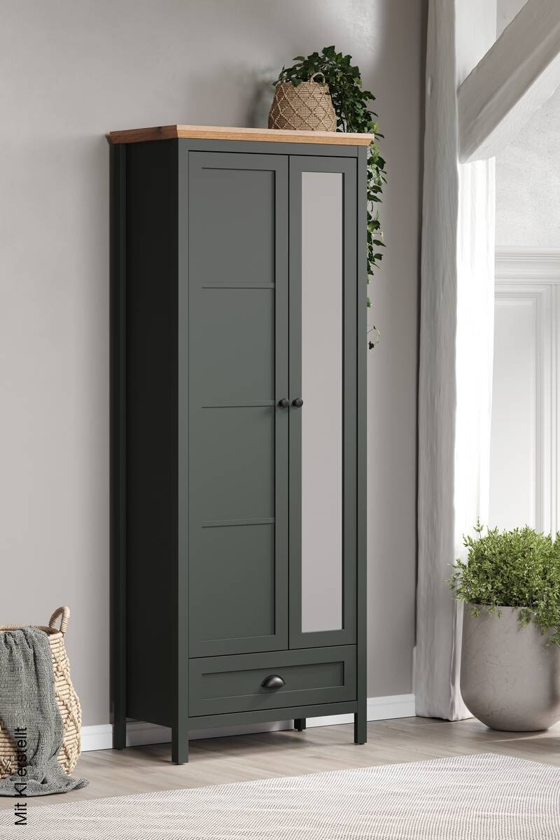 Garderobenschrank Stanton tannengrün Eiche Evoke Coast Nachbildung B/H/T: ca. 77x198x39 cm
