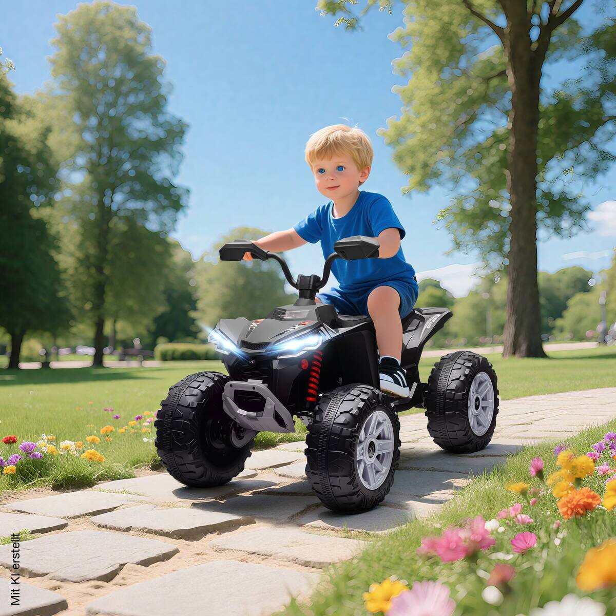 AIYAPLAY Kinder Elektroauto schwarz B/H/L: ca. 68,5x76x109 cm