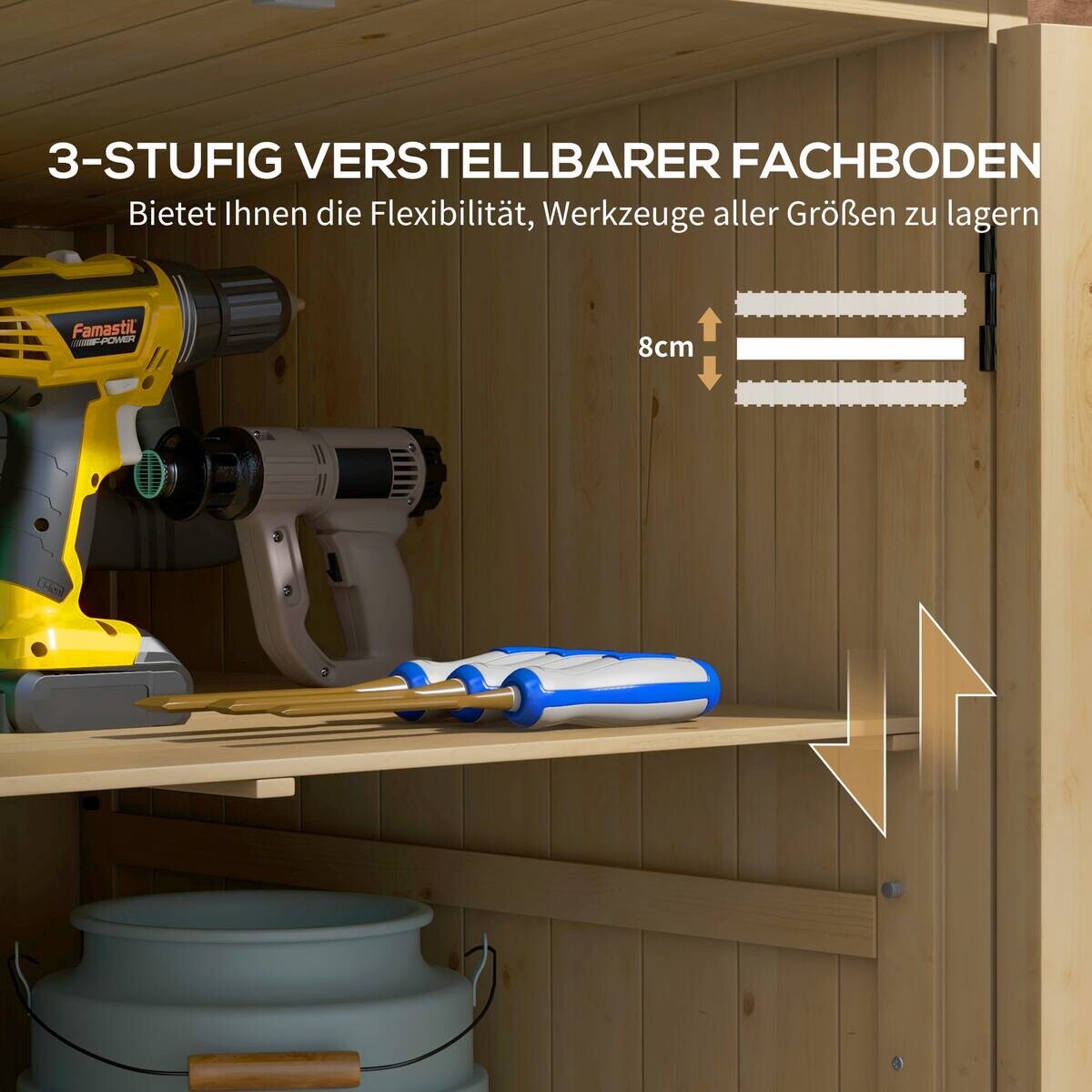 Outsunny Gartenschrank natur Polypropylen B/H/L: ca. 88x77,5x90 cm