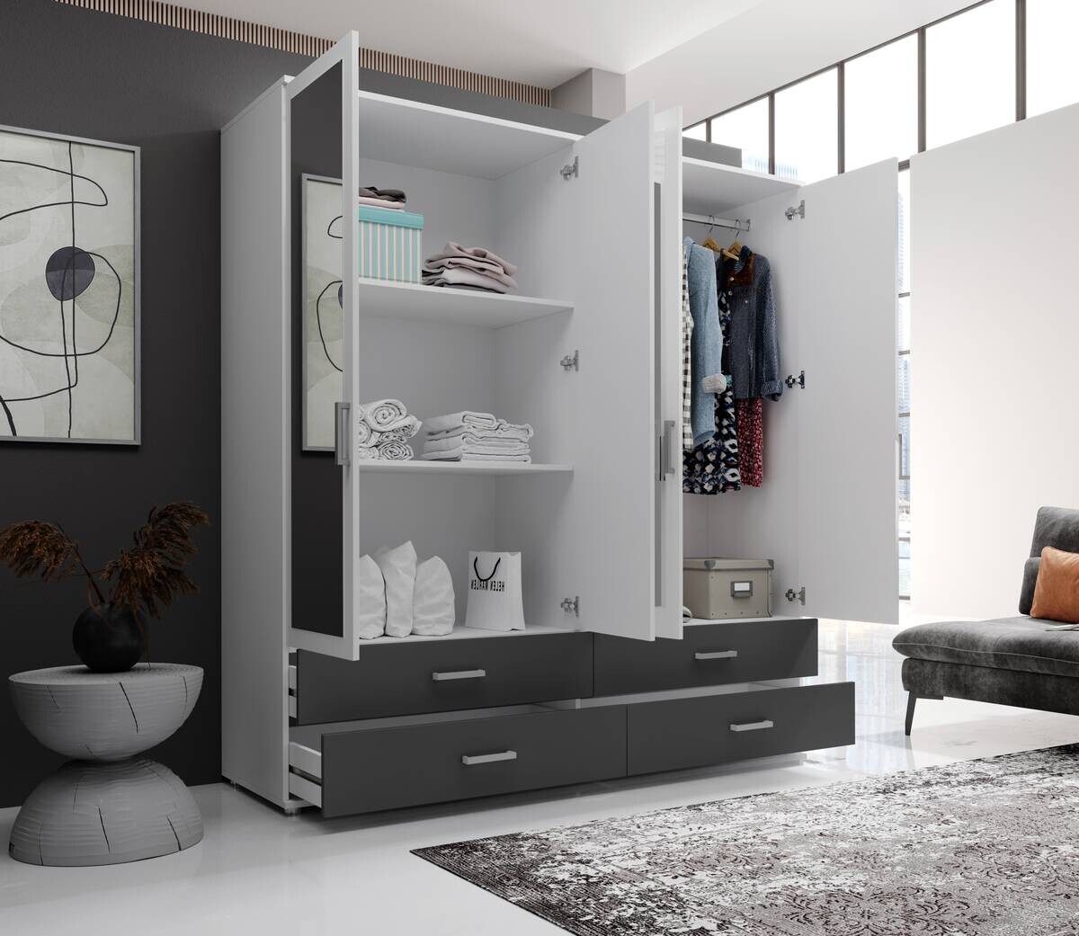 Kleiderschrank Ivar weiß B/H/T: ca. 181x190x51 cm