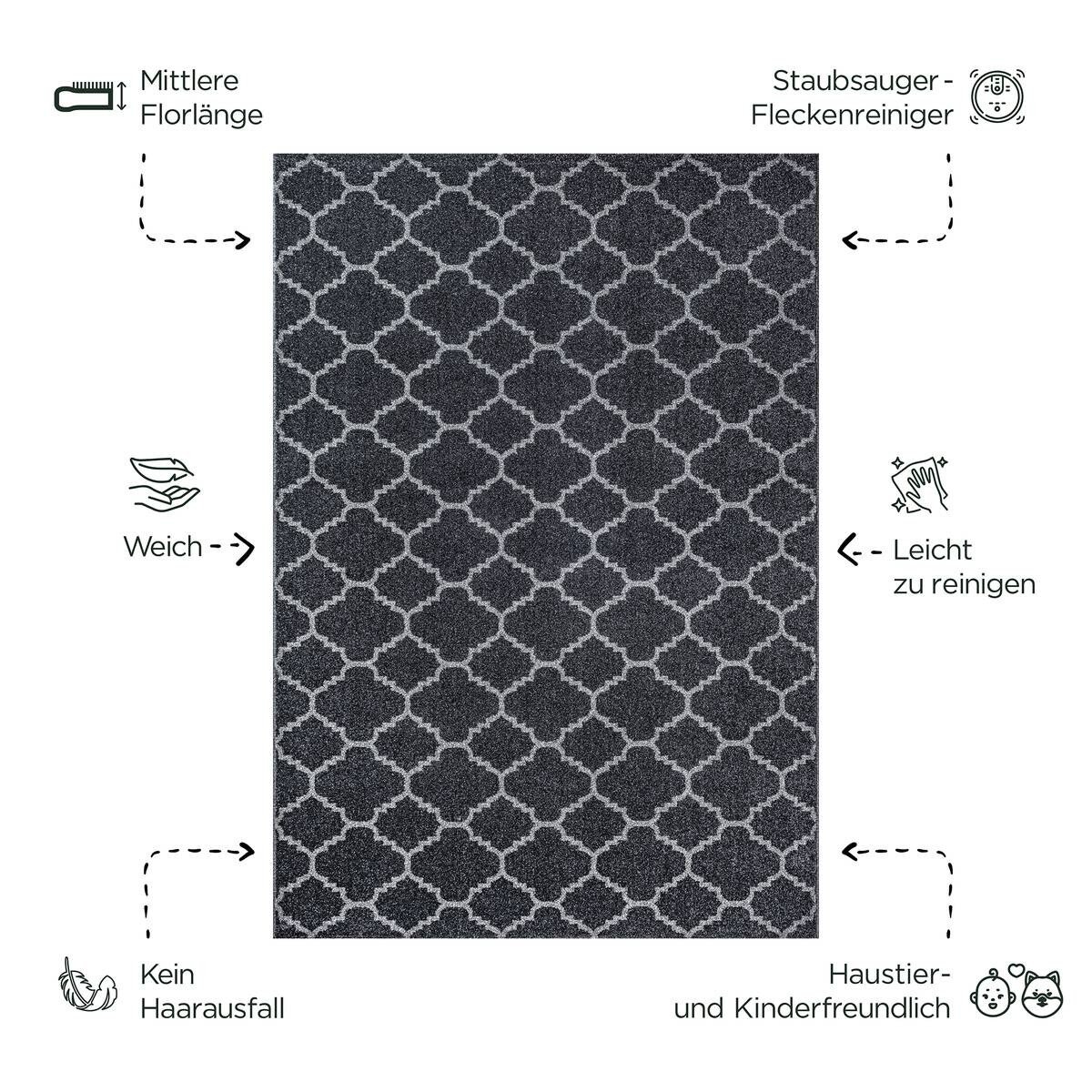 Sanat Teppich schwarz B/L: ca. 200x140 cm