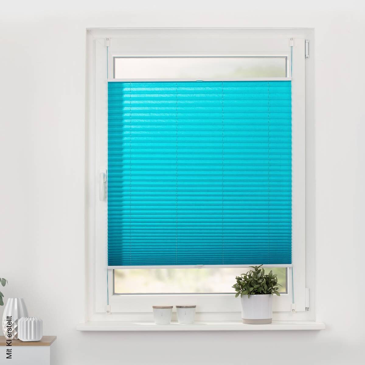 LICHTBLICK Spannplissee blau B/L: ca. 55x130 cm