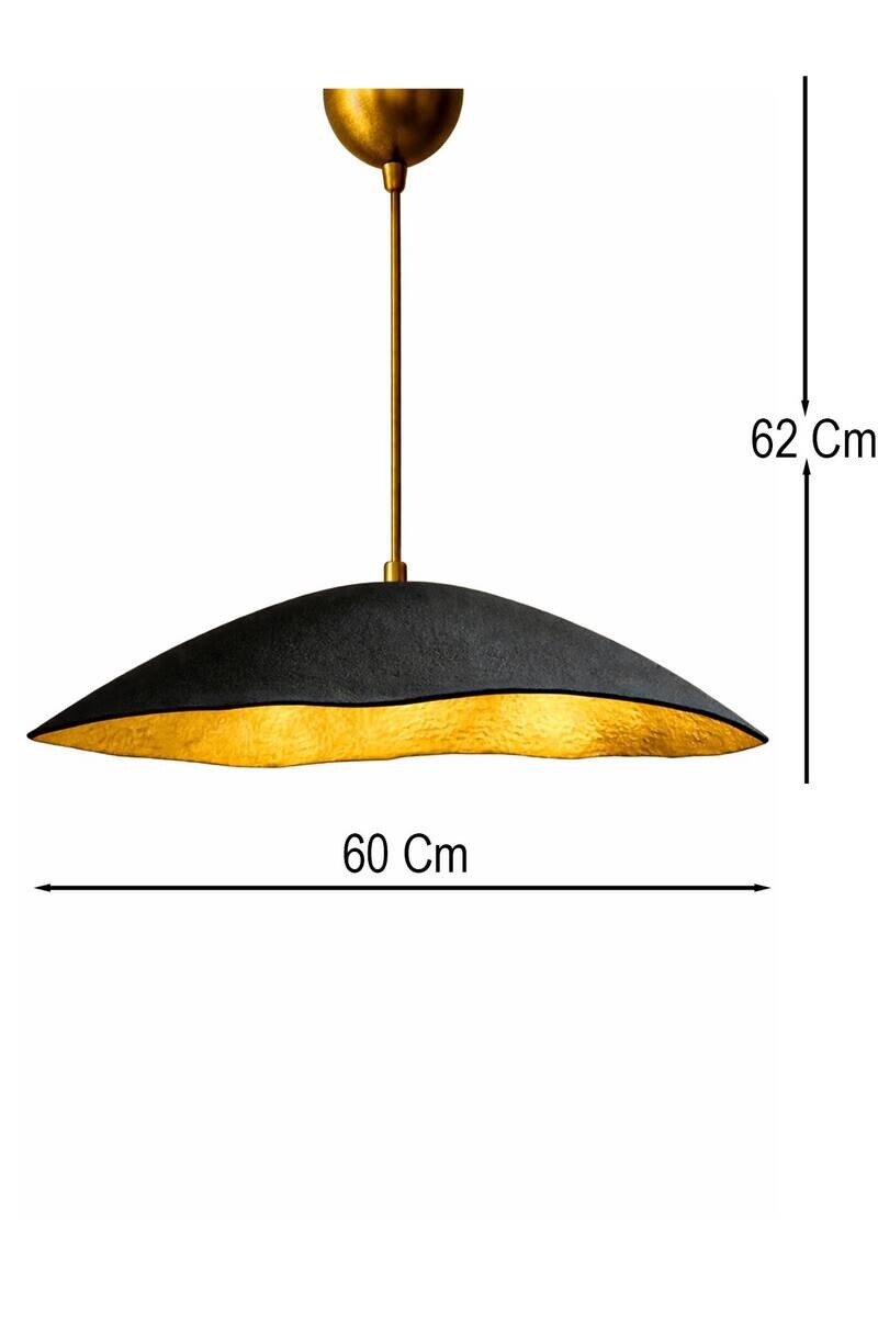 Pendelleuchte gold schwarz Beton B/H/L/D: ca. 60x62x60x60 cm E27 1 Brennstellen