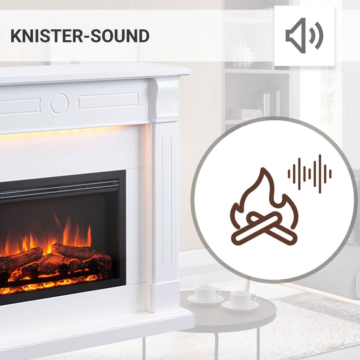 Balderia Elektrischer-Kamin Hikaru EF61D-MT119C weiß B/H/T: ca. 110x99x31 cm ca. 2000 W