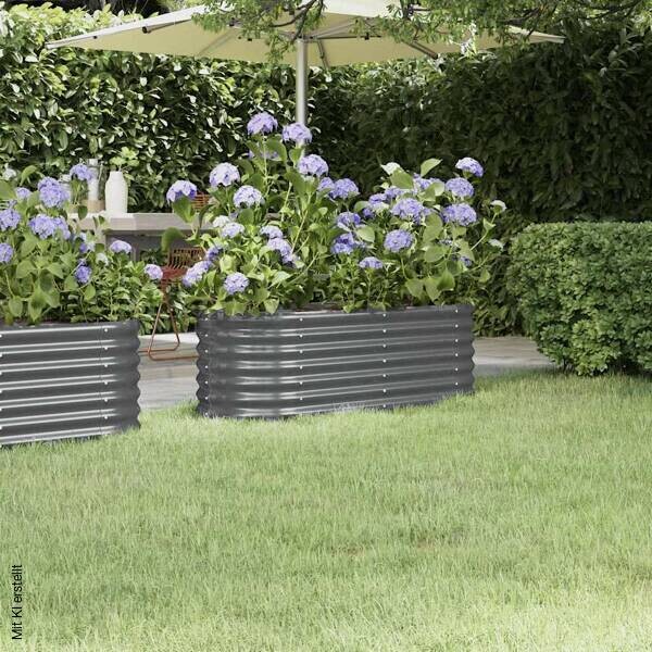 Hochbeet anthrazit Stahl B/H/L: ca. 114x36x114 cm