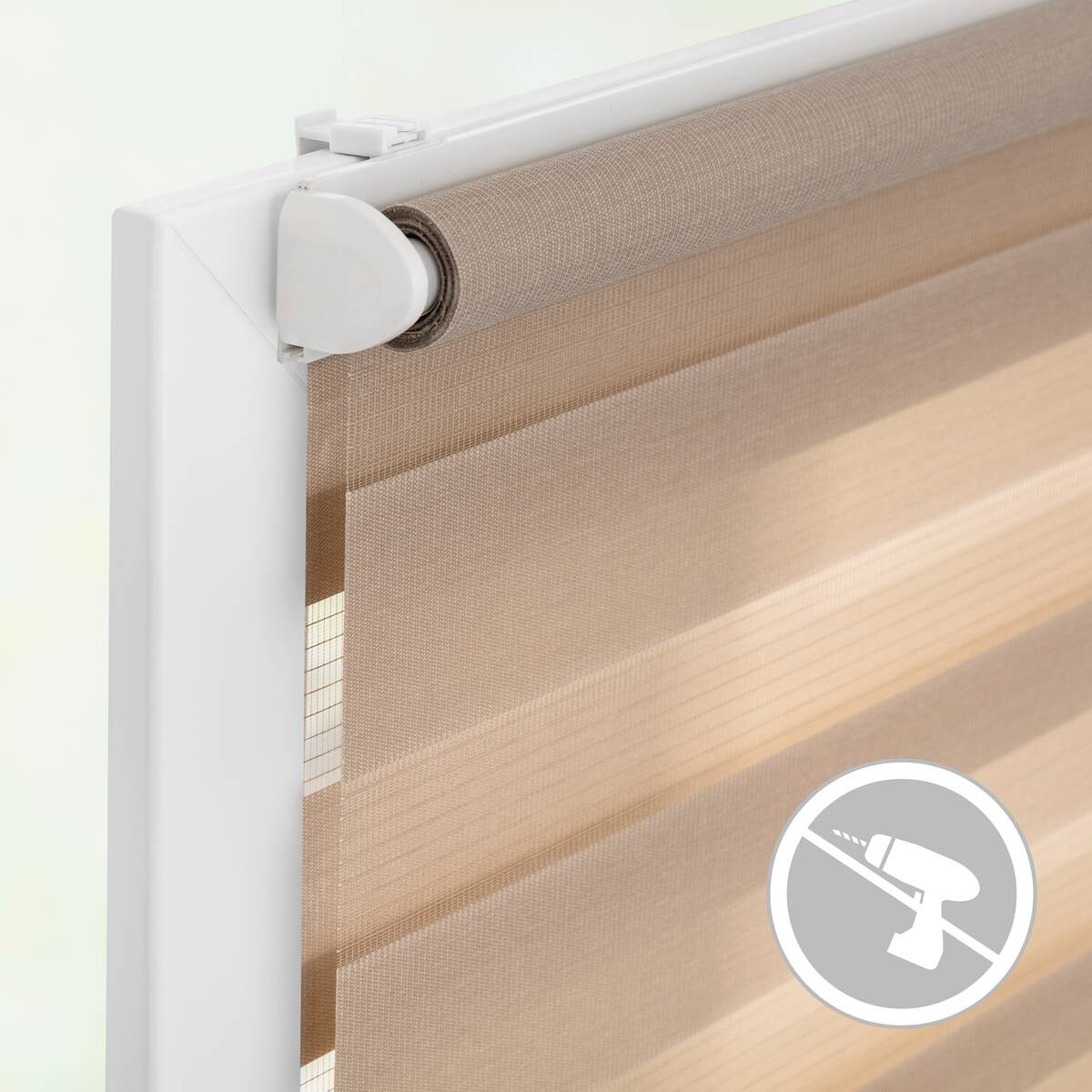 LICHTBLICK Doppelrollo Duo taupe B/L: ca. 90x220 cm