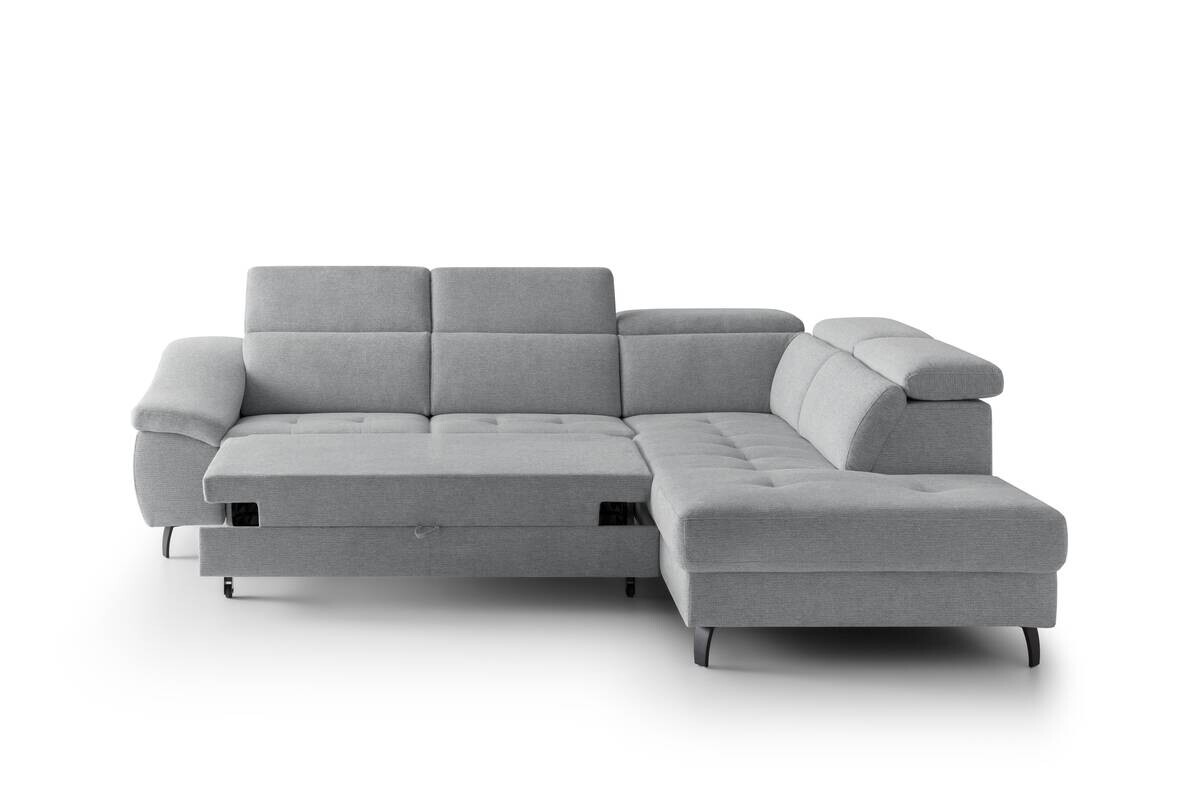 Ecksofa mit Bettfunktion grau Flachgewebe B/H/T: ca. 280x96x238 cm