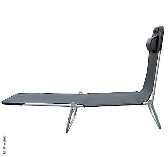 Outsunny Gartenliege schwarz Stahl B/H/L: ca. 56x24,5x182 cm