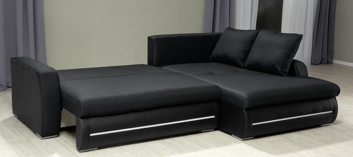 Ecksofa schwarz schwarz B/T: ca. 267x178 cm
