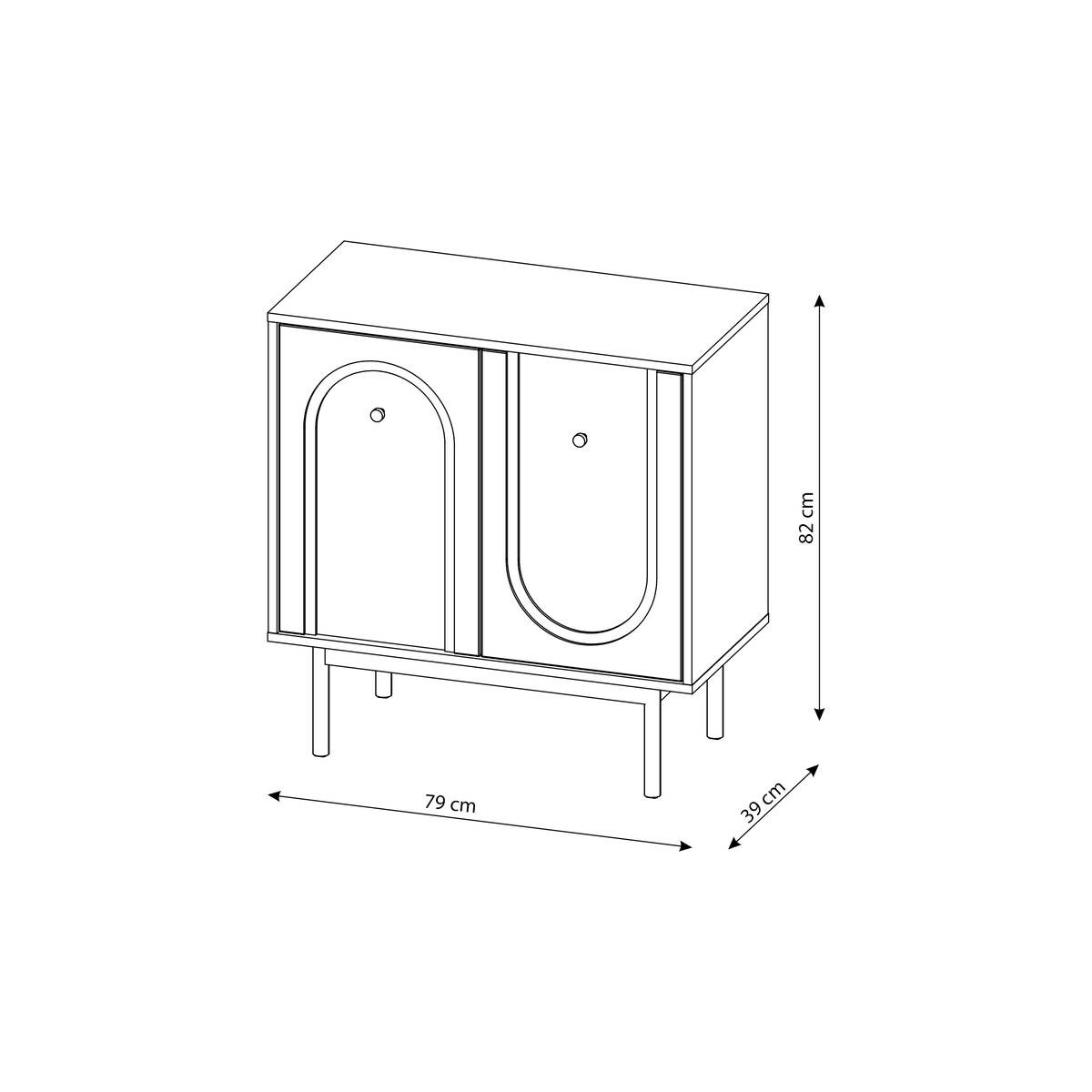 Kommode MAZOMA schwarz gold Optik B/H/T: ca. 79x82x39 cm