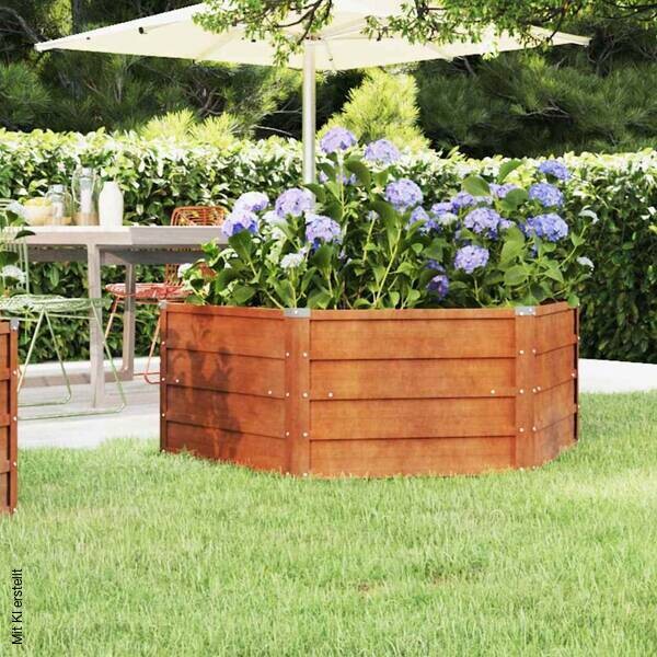 Hochbeet braun Stahl B/H/L: ca. 129x45x129 cm