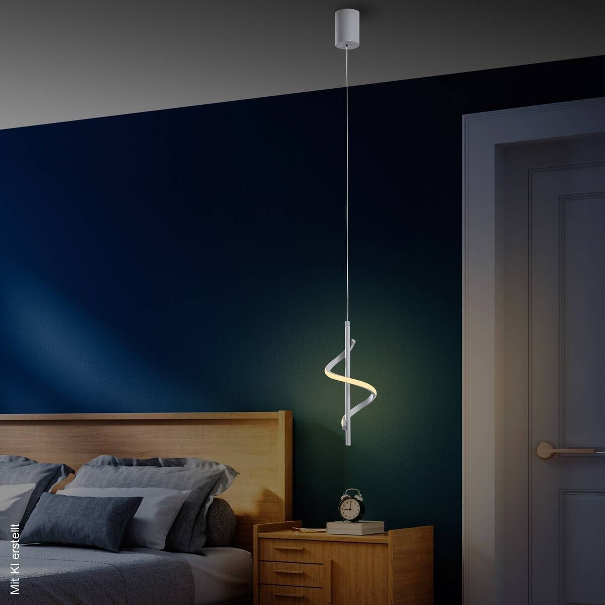 Opviq LED-Pendelleuchte grau B/H/T: ca. 16x100x16 cm