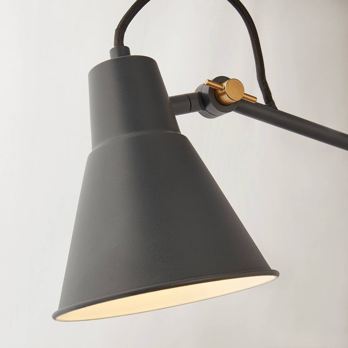 Searchlight Wandleuchte Swing Arm grau Stahl B/H/T: ca. 14x77x50 cm E27 1 Brennstellen