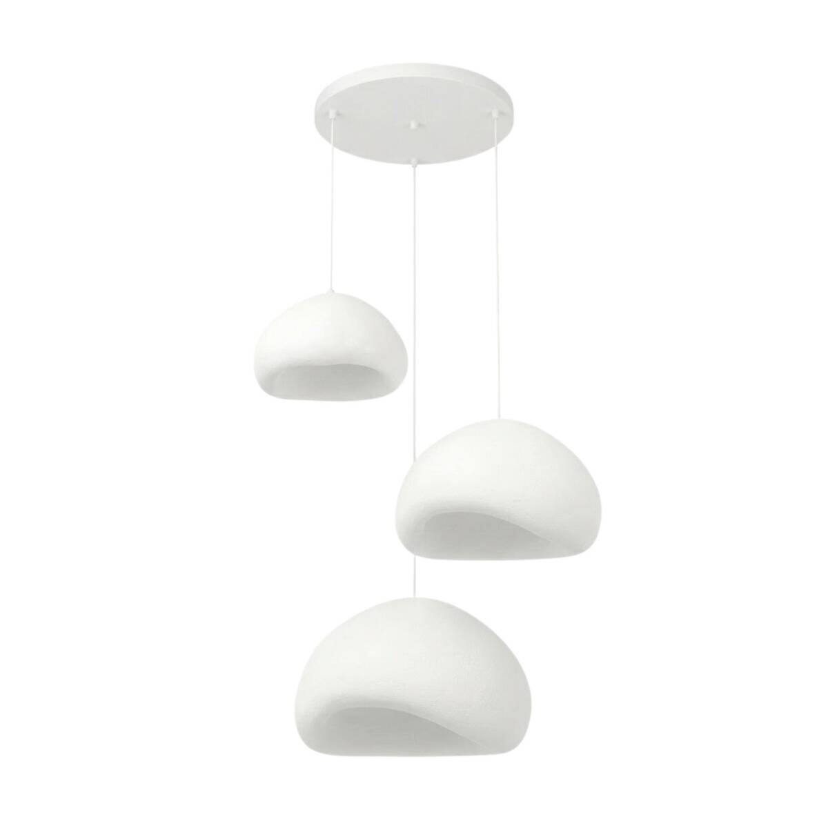 Opviq Pendelleuchte weiß B/H/T: ca. 82x116x82 cm E27 3 Brennstellen